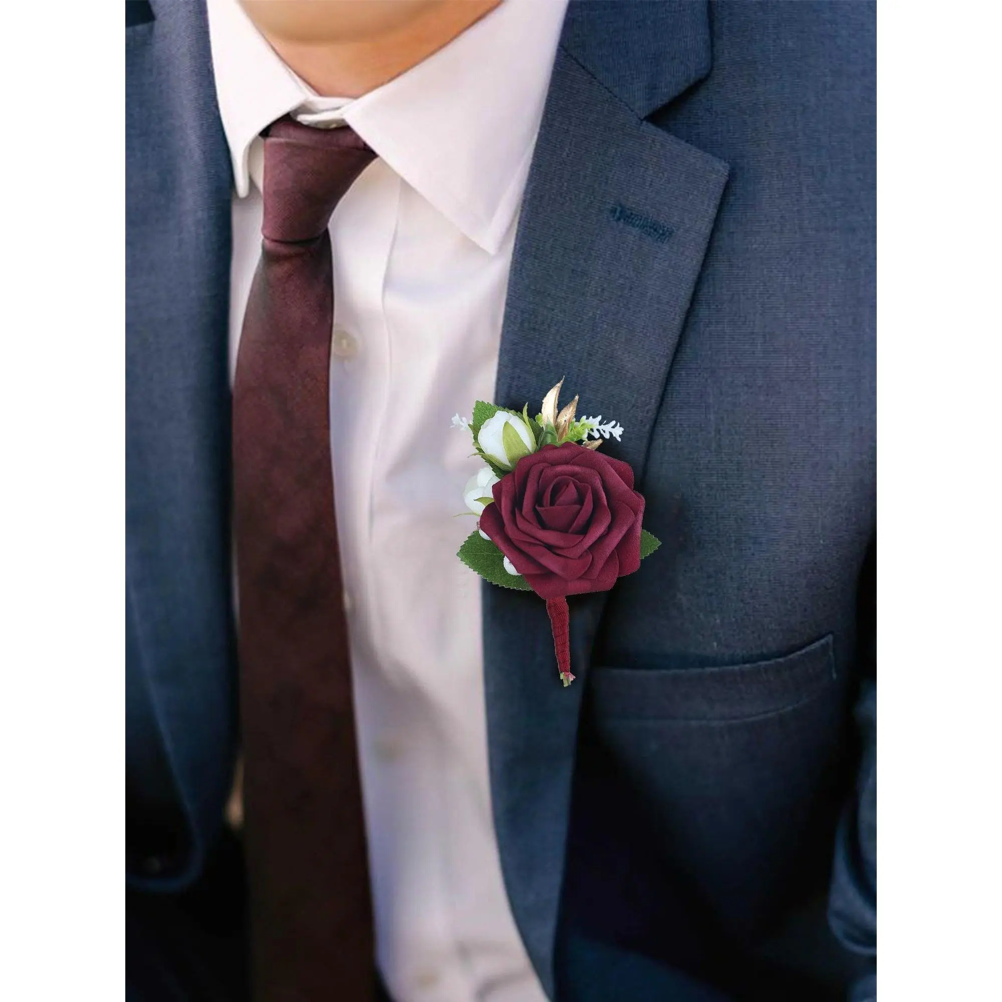 corsage with burgundy dress Dried Flower Corsage main image 1