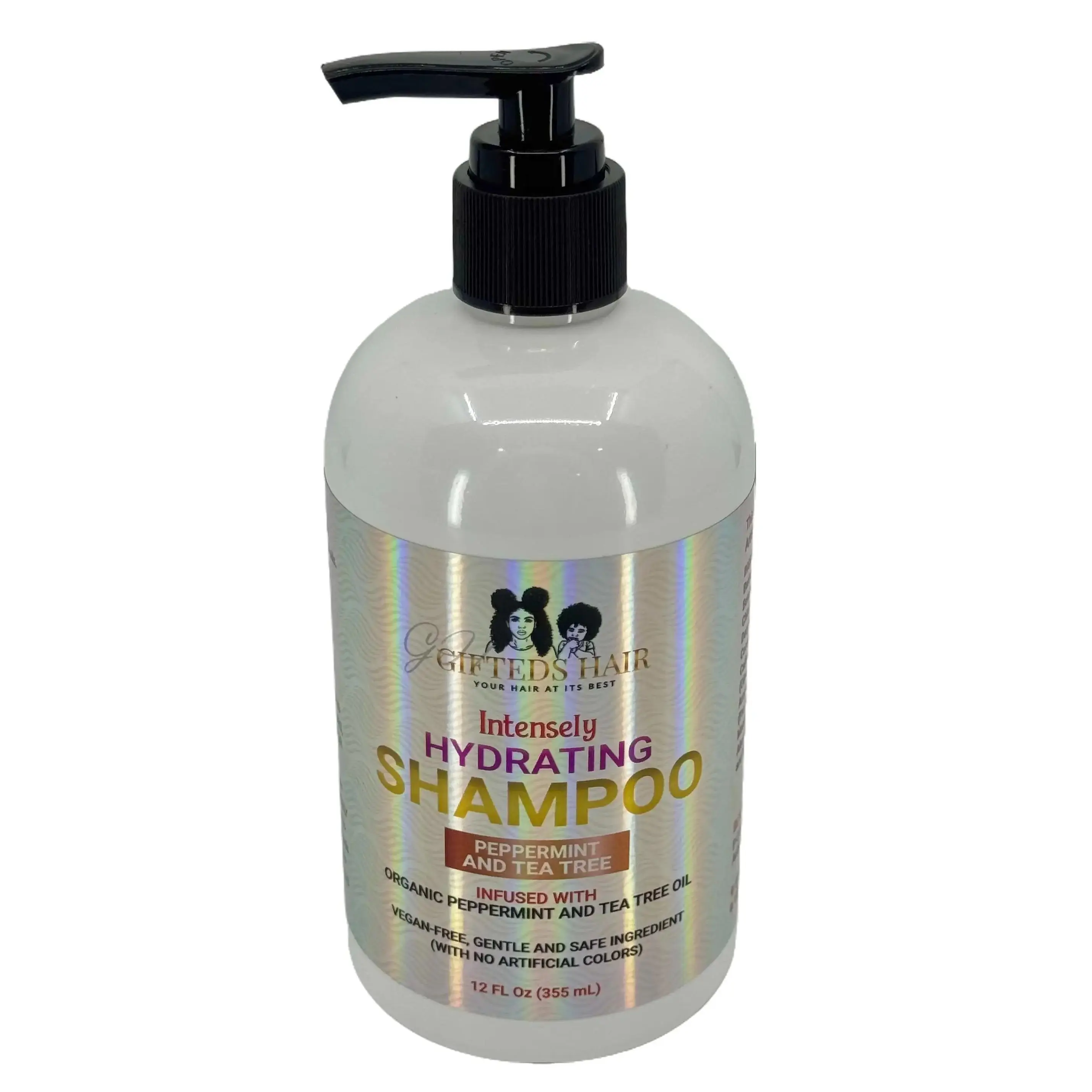 Intensely Hydrating Shampoo - Scented Peppermint-Tea Tree - Unisex Silicone-Free Organic Oil Control Cleanser, Cleansing Hydrating Formula with Coconut-Avocado Nourishment for Dry Hair Gentle Care Gifted Cosmetics