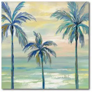 Courtside Market Marine Layer Palms Crop 16x16 Canvas Wall Art