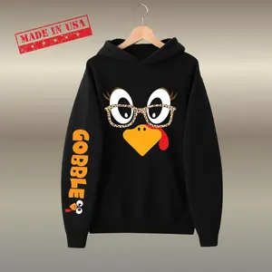 Women's Thanksgiving Hoodie, Funny Turkey Graphic, printed on sleeve, Cute & Comfy Fall Apparel, Perfect Holiday Gift, Thanksgiving Party Ready, Funny Thanksgiving Outfit