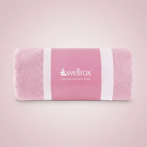 Wellrox 74x26 in Full Size Microfiber Mat Towel - Anti-Slip for Added Stability, Skin-Friendly, Absorbent, Quick-Dry, Durable Solid Fabric, Unisex for Bikram Hot Yoga, Pilates, Fitness, Yoga Accessories