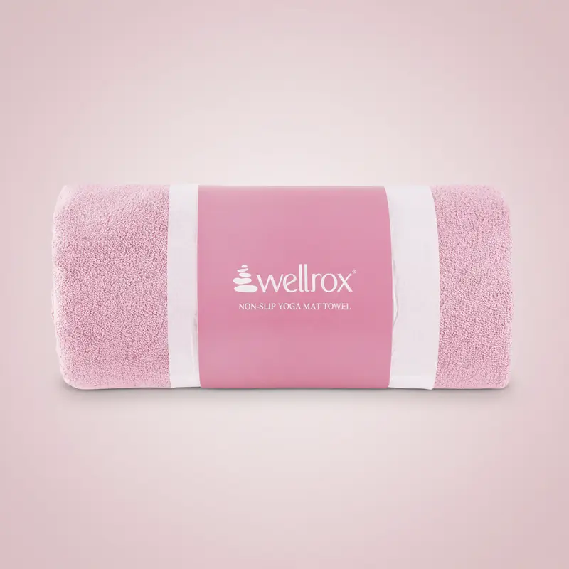Wellrox 74x26 in Full Size Microfiber Mat Towel - Anti-Slip for Added Stability, Skin-Friendly, Absorbent, Quick-Dry, Durable Solid Fabric, Unisex for Bikram Hot Yoga, Pilates, Fitness, Yoga Accessories