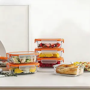 10pcs Glass Food Storage Containers - 10Glass Bowls + 10Lids, Glass Bowls with Sealed Lids, BPA Free, Meal Prep Containers, Bento Boxes, Lunch, Dishwasher, Microwave, Refrigerator Safe Glass Food Storage Containers, Food Service Delivery Boxes kitchenware