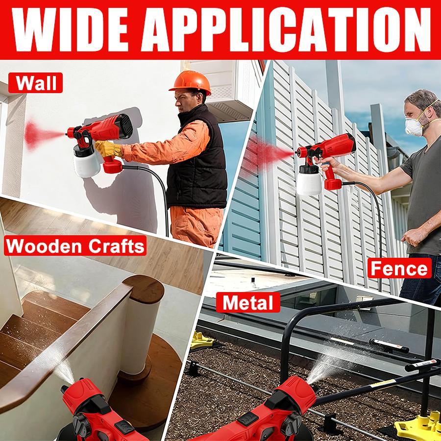 Electric Paint Sprayer for Home DIY - 3 Nozzles & Spray Patterns, Easy Clean Paint Gun for Walls, Furniture & Fences Electric Paint Sprayer for Home DIY - 3 Nozzles & Spray Patterns, Easy Clean Paint Gun for Walls, Furniture & Fences