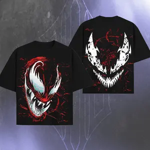 Let There be Carnage Symbiote - MCU Spidey verse Edition Double Printed Oversize Lightweight Tee TV series Vintage Graphic Design Top Cotton Comic Superheroes Streetwear T-Shirt Clothes Menswear Womenswear.