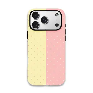 Pink polka dot contrast color mobile phone case, double-layer protective shell durable, shock-absorbing, stylish protection suitable for iPhone 11 12 13 14 15 16 17 Pro Max Pro Plus series fashion creative design new mobile phone case gift for friends