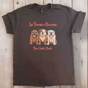 Bear Canelo and Chente T Shirts - Los Perrones Mexicanos Design Featuring Three English Bulldogs