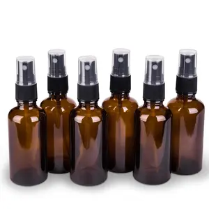 6 Pack  Glass  Bottles for Essential Oils, 2oz Small Fine Mist Travel Empty  Bottle for Hair and