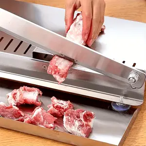 Stainless Steel Manual Meat Slicer, Meat Slicer Machine, Fruit Vegetable Slicer, Durable Kitchen Tool for Frozen Beef, Vegetables, and Bones, Kitchen Gadgets, Utensils