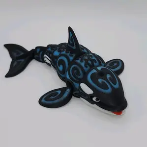 Articulating Killer Whale Figurine Decor Ornaments, desk buddy, glow inthe dark, 3dprinted, 3dprints