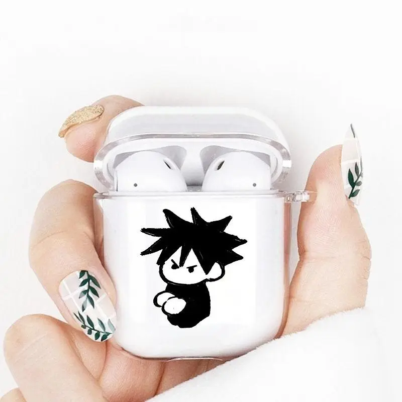 Edgy Anime Character Design Earphone Case with Hiking Buckle, Bold & Iconic Pattern Shockproof Anti-Fall Protection TPU Cover for AirPods 1/2, 3, Pro, Pro2, Gift for Birthday