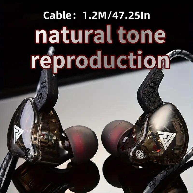 QKZ-AK3/AK6 Wired In-Ear Earphones with Mic – HiFi Subwoofer, Noise Cancelling, 3D Stereo Sound for Gaming, Sports & Gym