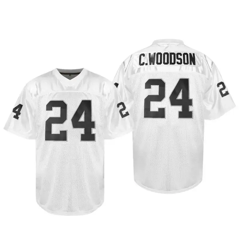Men's #24 V-Neck Cut Football Athletic Shirt, Short-Sleeve Lightweight Breathable Jersey, Black & White Mesh Fabric Jersey Shirts for Football Enthusiasts