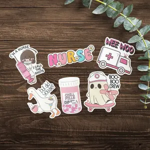 Funny Nurse Sticker Set of 6 for decorating Stanley Cup, Water Bottle, Phone, Laptop, Kindle, Notebooks. Perfect Humorous Nursing Gift