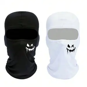 Multifunctional Graffiti Logo Balaclava Hat, Suitable For Cycling, Fishing, Skiing, Hiking - Knitted Nylon & Spandex, Hand Washable
