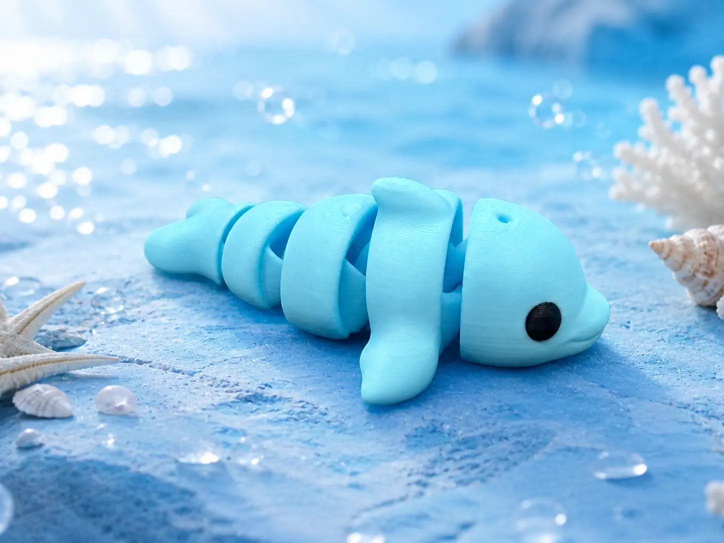 3D Printed Baby Dolphin Sensory Fidget Toy, Stress Relief Novelty Toy for Fidgeting Needs