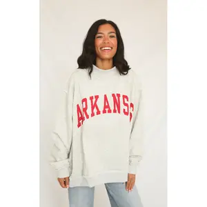 arkansas reversible mock neck sweatshirt - grey