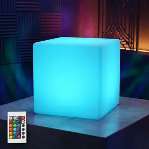 Wireless Remote LED Cube Light, 16 Color Rechargeable Mood Lamp, Kids Starry Night Projector, Bright Square Bedroom Decor, Multicolor Changing Desktop Ambient Lighting