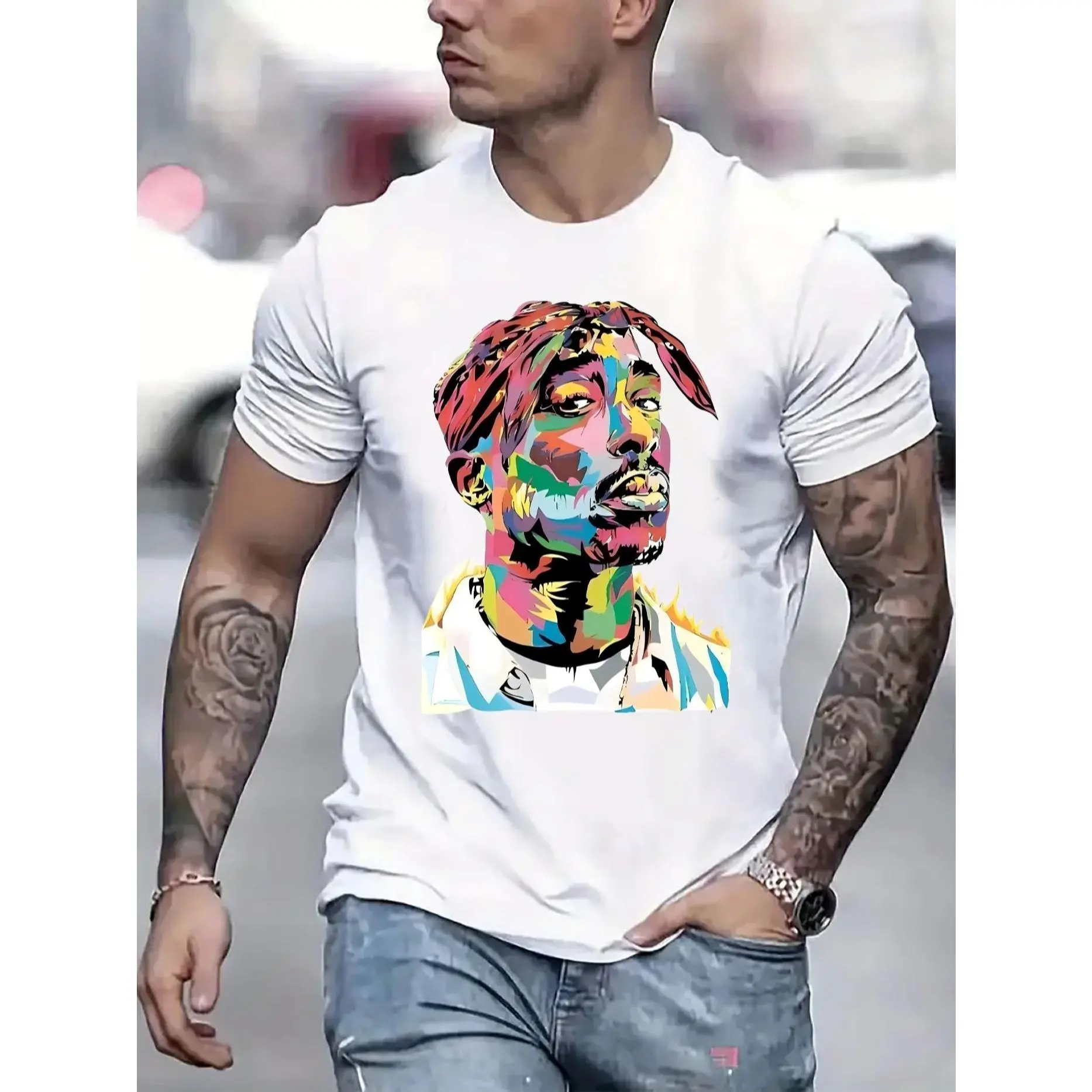 Men Casual Short Sleeve Tee 1 Pcs 100% Heavy Cotton - Comfortable Crew Neck, Soft Adorable Tees Tops