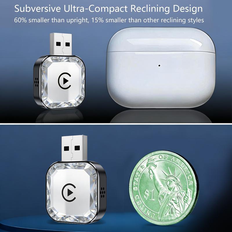 【MAKASRI】2026 New Wireless CarPlay Adapter - iPhone & Android Compatible with Fast No-Delay Link, Hands-Free Calling