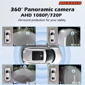 360 Panoramic Car Camera, HD Night Vision, Full Vehicle Blind Spot Monitoring, Parking Assistance System, Universal Model