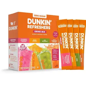 Dunkin' Refreshers Zero Sugar Singles to go Powdered Drink Mix Variety Pack, 30 Count Packets
