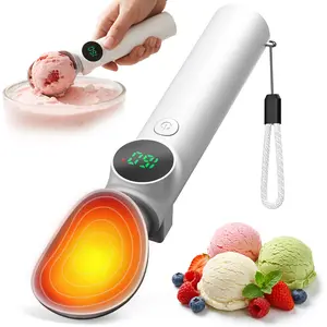 NEXSINIO Heated Ice Cream Scoop for Hard Ice Cream, Rechargeable Electric Scooper with 3 Heat Settings