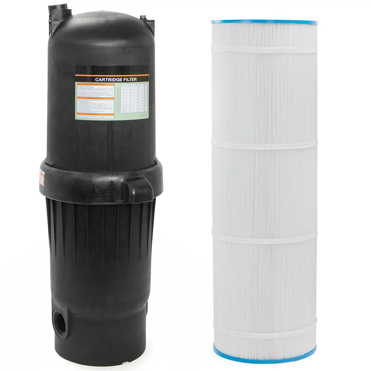 XtremepowerUS 175 sq ft Cylindrical Polymer Cartridge Filter - In-Ground Swimming Pool Accessory, Home & Garden Pool Supply, Pool Accessories