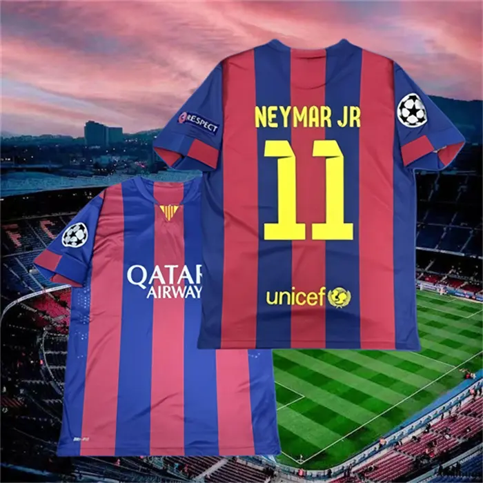 2014 2015 Home Neymar No.11 Short Sleeve Soccer jersey