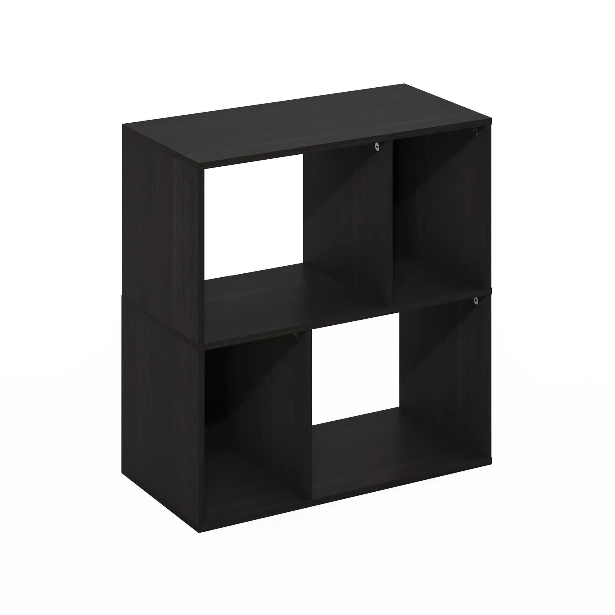 DALY 4-Cube Open-Closed Bookshelf, Irregular Cubes Storage Bookcase with 4 Compartments, 11.7x23.6x24.7in, for Living Room, Home Office, Four Compartments