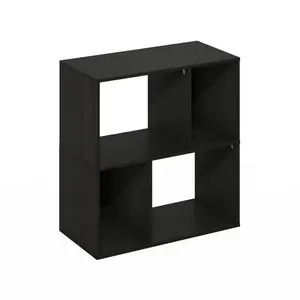 DALY Bookcase, 4-Cube Bookshelf, Cube Storage Bookcase with Irregular Compartments, 11.7 x 23.6 x 24.7, for Living Room Bedroom Home Office, Espresso