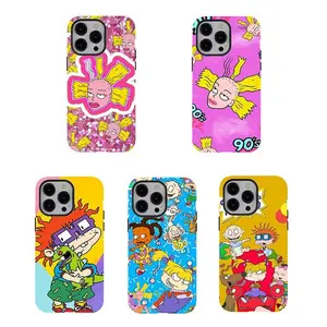 90s Ruggggrats Character Collage Phone Case,Vintage Aesthetic Protective Cover,Durable 2-piece design tough phone casing for iPhone 17 Air Promax 16 15 14 13 12 11 8 7 for Samsung Series,perfect gift for her/him