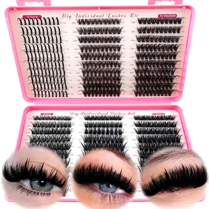 580pcs Large Capacity Eyelash Book Spikes, Natural Dense Soft False Eyelashes, Reusable for Daily Makeup, Wedding, Party, Halloween, Christmas