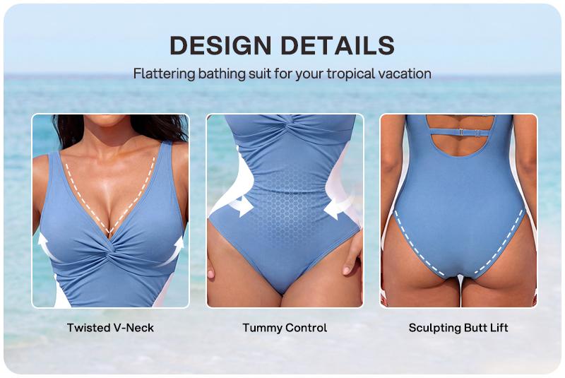 [Size Up for Best Fit] Lilylove Front Twist Ruched Tummy Control Hourglass Illusion Extra Snatching Shaping Swimsuit #SummerVibes -  Plus Size Friendly Sculpting One Piece SwimWeek