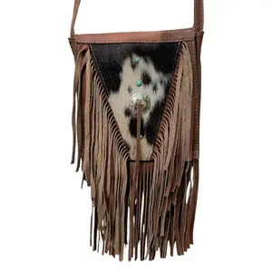 HHHappinessLeatherworks Handmade Leather Handbag Crossbody Embellished with stone inlays, Made with premium top grain leather