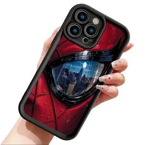 Cool Comic Hero Eye Pattern Phone Case for iPhone 17 16 15 14 Pro Max 13 12 11 XR XS Plus Air Slim Shockproof Anti Scratch TPU Protective Cover Stylish Superhero Aesthetic Phone Accessory