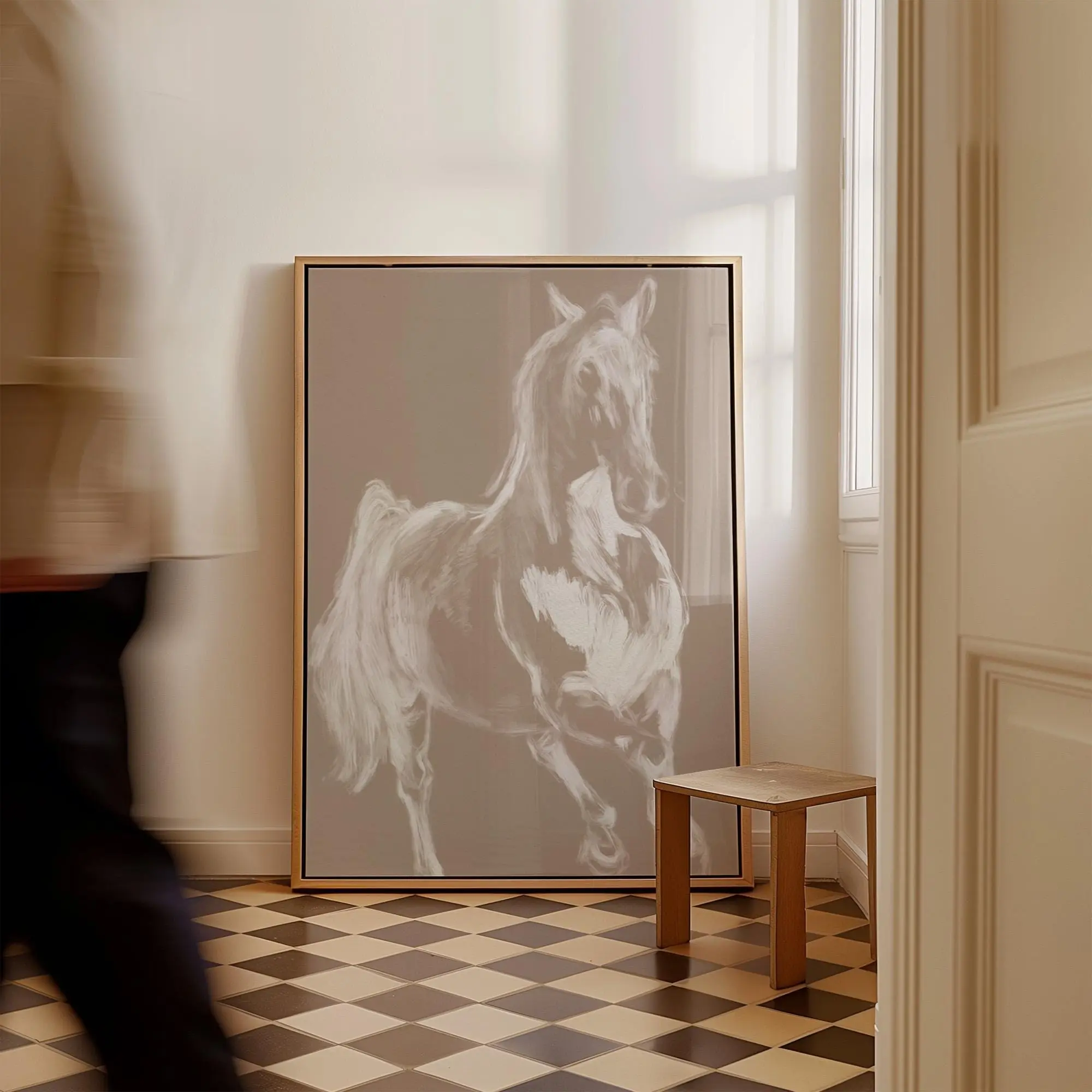 Horse Sketch Print, Minimalist Elegant Equine Wall Art, Western Decor, Unframed Print Only