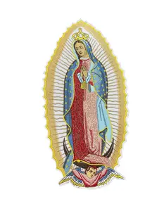 Virgin Mary Large Biker Motorcycle Patches/Iron-on Embroidery Patches for Clothing Stripes Applique Motorcycle Jacket, Virgen de Guadalupe Embroidered Patch for T-Shirts, Jackets,and More
