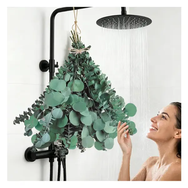 12 Pcs Large Dried Eucalyptus & Silver Dollar Leaves Bundle - Natural Real Fresh Plants, 17" Preserved Eucalyptus Stems for Shower Hanging, Bathroom Decor, Garland, Greenery Plant