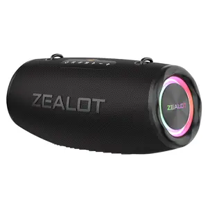 Zealot Shoulder-Mounted Bluetooth Speaker, Multifunctional Portable Speaker, 80W Super Bass & Power Bank Function, IPX6 Waterproof for Outdoor Activities