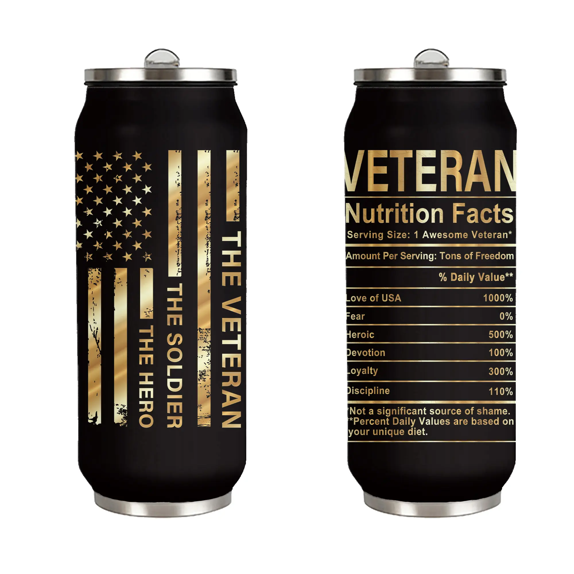 Veteran Tumbler 17oz with Leakproof Straw Lid - Patriotic Insulated Cup, Memorial Day Gift for Military Heroes