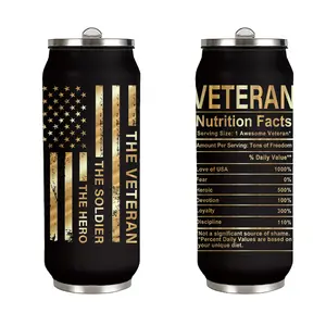 Military Veteran Tumbler 17oz Patriotic Stainless Steel Insulated Water Bottle Leakproof Straw Lid Cup 4th of July Memorial Day Gift for Men