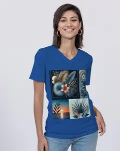 Sunset Serenity Unisex Jersey V-Neck Tee | Bella + Canvas Womenswear Tops