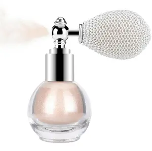 KYDA Glitter Powder Spray, Loose Shimmer Powder, Highlighter Spray Makeup for Face Body Hair, Lasting Glitter Hairspray, Cosmetic Sparkling Body Makeup, Champagne Gold