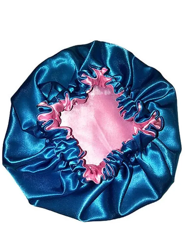 Cotton Candy Reversible Bonnet - Pink and Light Blue Haircare Bonnet for Chic Versatile Use