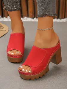 New Summer Women's Sandals Thick Sole Waterproof Platform Chunky Heel Fish Mouth High Heels Elegant Classy Versatile New Style Fashion Elegant Heeled Sandals
