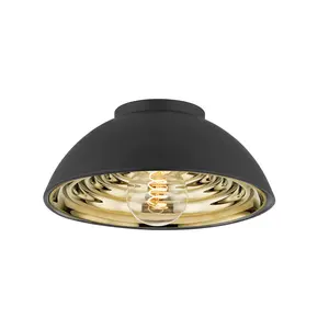 Eclipse Ceiling Light - Brass Plated Glass with Soft Black Exterior Design