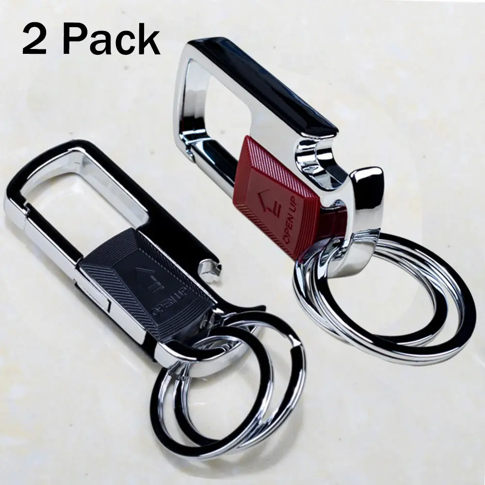 2 PCS Metal Keychain with Detachable 2 Key Rings Multifunctional Key ...