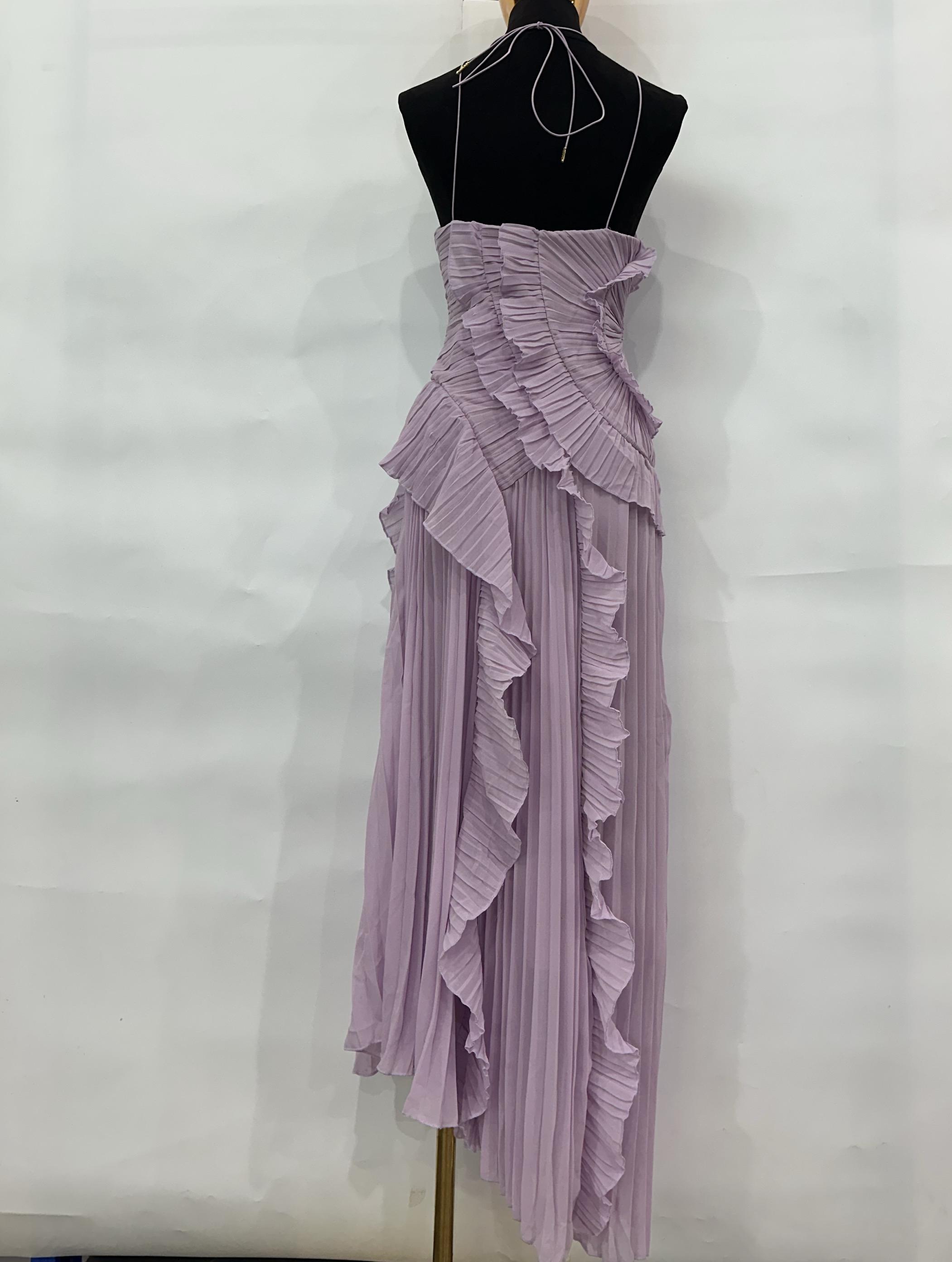 European and American women's clothing 2025 summer new fashion strapless sexy backless slit tassel temperament dress