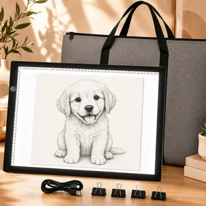 Portable A3 LED Light Pad Kit with Carrying Bag, Adjustable Drawing Light Board, USB-C Powered Tracing Pad with Cable, 3-Level Brightness, Ideal for Diamond Painting, Sketching, Craft Projects